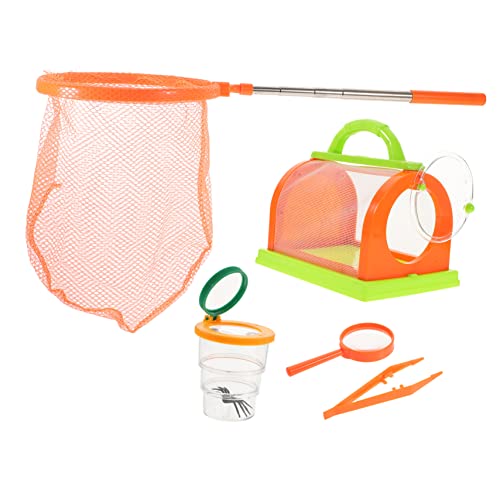 CORHAD 1 Satz Insektenbeobachtungsset Vakuum für Kinder Käfig Tierpfleger Kinder Outdoor Spielzeug Kinder draußen Spielzeug Werkzeug Fangset für Kinder 3-5 Kleinkind Lupe Stoff Orange von CORHAD