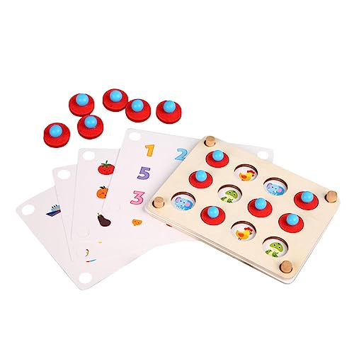 CORHAD 1 Satz Memory-Spiel Schach Puzzlebrett für Kinder passendes Spielzeug Gehirnspielzeug Holzspielzeug Kinder Puzzle Früherziehungsspielzeug Kinderspielzeug aus Holz Pappelsperrholz von CORHAD