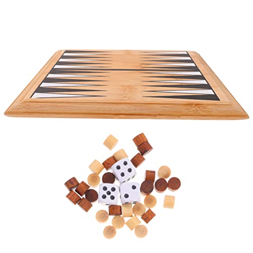 CORHAD 1 Satz Mini-Backgammon Dame Brettspiel Schachspielzeug Sling-Puck-Spiel Kinderspielzeug Kinder schachspiel Spielzeuge strategisches Brettspielspielzeug Schachbrettspielzeug Bambus von CORHAD