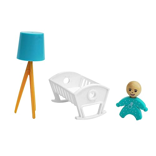 CORHAD 1 Satz Mini- -Ornamente Mini-Hausmodelle Miniatur-Hausmöbel babybett Spielzeug Kinderbett Spielzeug Stehlampe Spielzeuge Mini-Babyschlafzimmermöbel Puppenhaus-Bett-Modell Weiß von CORHAD