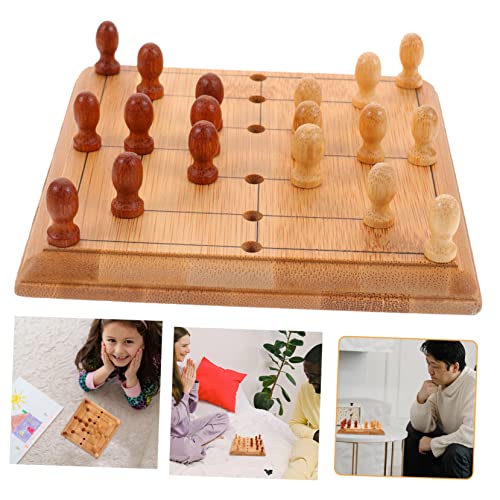 CORHAD 1 Satz Mini Schach Dame Brettspiel Interessante Spielsachen Schachstrategie Für Anfänger Desktop-Spielzeug Multifunktionsspiel Schach Schachspielzeug Für Kinder Spielbrett Bambus von CORHAD