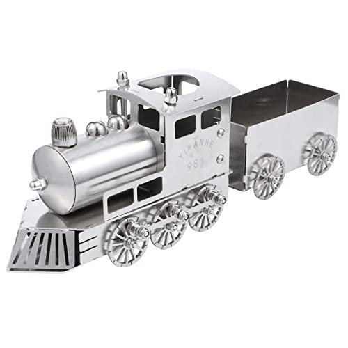 CORHAD 1 Satz Modelleisenbahn Modell Dampflokomotive Vintage-zugmodell Schreibtisch-Zug-Ornament Dekor Modellbausatz Für Mechanischen Zug Zuganzeige Retro-Zug Auto Silver Rostfreier Stahl von CORHAD