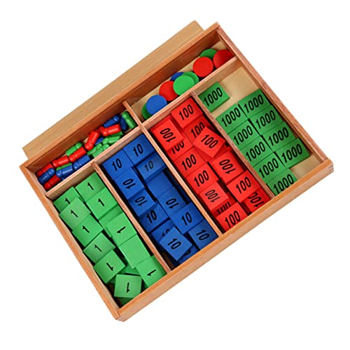 CORHAD 1 Satz Montessori-Spielzeug Mathe-Tisch-brettspiel Lernspielzeug Mathe-lernbrett-Spielzeug Kleinkind Rätsel Spielzeug Blockieren Spielzeug Zum Erkennen Von Zahlen Colorful Hölzern von CORHAD