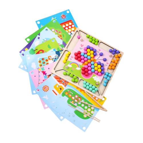 CORHAD 1 Satz Perlenspielzeug Kinder holzspielzeug Toys zabawki stymulujące rozwój Kleinkind Spielzeug Spielzeuge Clip-Perlen-Puzzle Denkspielperle Denkspielzeug hölzern Colorful von CORHAD