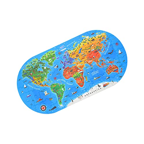 CORHAD 1 Satz Puzzle Englisches Lernspielzeug Rätsel der frühen Bildung Weltkartenrätsel Schmusespielzeug World map laubsägen für Kinder + Kinderspielzeug Kinder rätseln Papier Blue von CORHAD