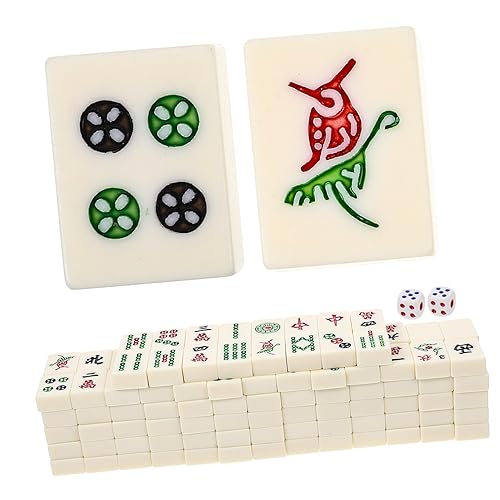 CORHAD 1 Satz Reise-Mahjong-Spielzeug Amerikanisches Mini-Mahjong China-Mahjong-Spiele Mahjong Der Chinesischen Familie Chinesisches Mahjong-Spielzeug Kleines Mahjong-kit Majiang Melamin von CORHAD