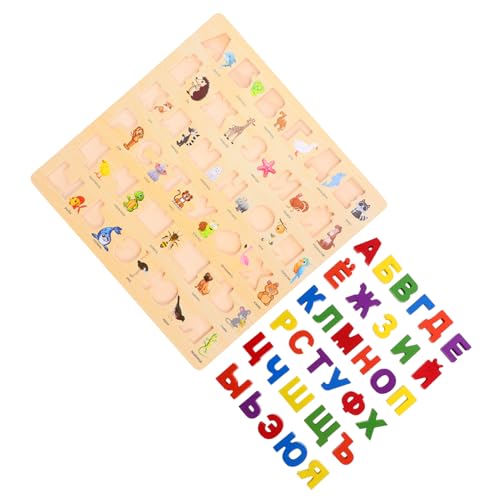 CORHAD 1 Satz Russisches Rätsel Puzzle für Kleinkinder Puzzle für Kinder Russisches Buchstabenrätsel Alphabet-Puzzle-Brett Holzpuzzle Kleinkind Holz-Puzzle-Spielzeug Buchstabenblöcke von CORHAD