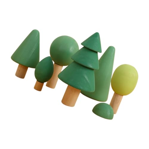 CORHAD 1 Satz Waldbausteine ​​Spielzeug Kinder bausteine Building Blocks for holzspielsachen Flaschenbürstenbaum Miniaturbäume zum Basteln Waldstapler Spielzeug Bauklötze aus Holz von CORHAD