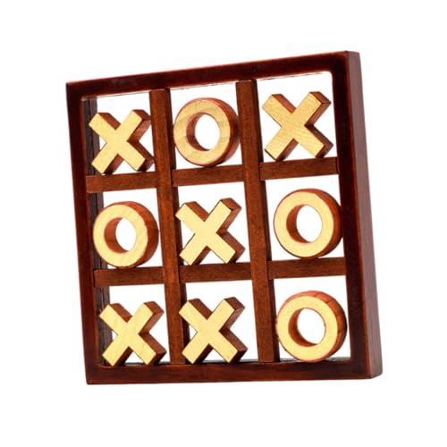 CORHAD 1 Satz Xo Brettspiel Schach Spielbrett Xo Schach Pädagogisches Spielzeug Desktop-Spielzeug Schach Spielzeug Interaktives Kinder-Eltern-Spiel Couchtisch-Spiele-dekor Hölzern Brown von CORHAD