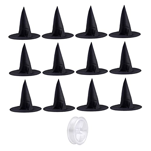 CORHAD 1 Satz Zauberhut Der Schwarze Hexenhüte Schwarze Hängende Hexenhüte Halloween-requisiten Vampirhut Für Frauen Caprihosen Für Damen Elegant Halloween-dekoration Tuch Black von CORHAD