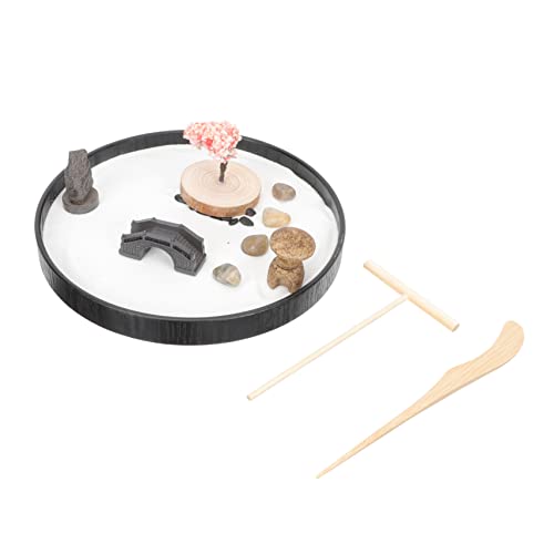 CORHAD 1 Satz Zen-sandtisch-Ornament Mini-Zen-sandgarten Altar-Zen-dekor Haushaltskunst Zen-sandgarten-kit Mini Japanischer Zen-gartenbausatz Bausatz Sandgarten Zen-Desktop-dekor Holz von CORHAD