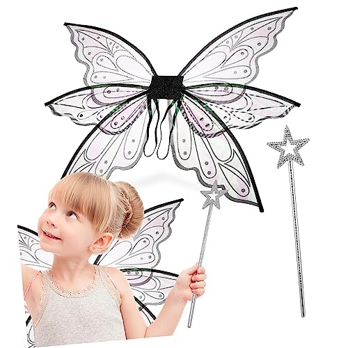 CORHAD 1 Satz feeflügeln Fairy Wand faschingkostüme karnevalskostüme Kleidung für Kinder Schmetterlingsflügelstütze Zauberstäbe Mädchen Schmetterling Kostüm Flügel Engelsflügel Eisendraht von CORHAD