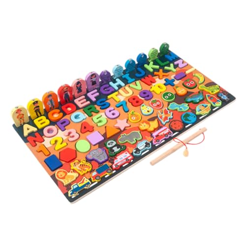 CORHAD 1 Satz kinderpuzzle -Puzzle Zahlen-Puzzle-Brett Lernspielzeug Denksportblock Pädagogisches Spielzeug Kinder Puzzle Toys Holzbaustein praktisches Puzzle hölzern Colorful von CORHAD