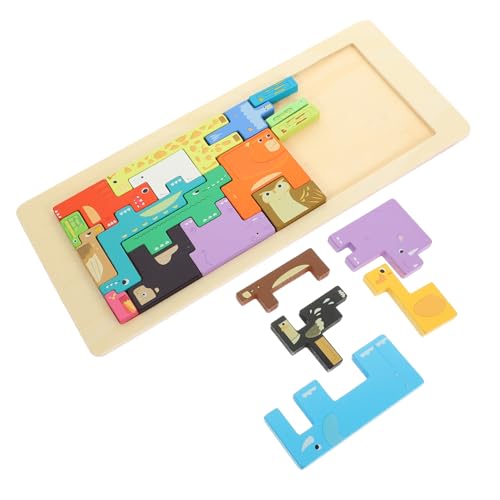 CORHAD 1 Satz tierisches dreidimensionales Puzzle Farberkennungsspielzeug Kinderpuzzle Spielzeuge Kinder Puzzle laubsägen für Kinder Tiere-Puzzle-Spielzeug Holzpuzzle für Kleinkinder 1-3 von CORHAD