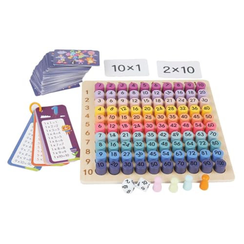 CORHAD 1 Set 99 Multiplikationsbrett Mathe Flash Karten Mathe Tisch Brettspiel Vorschule Zählspielzeug Additionsbrettspiel Hundert Brettpuzzles Multiplikations Lerntablett Mathe von CORHAD