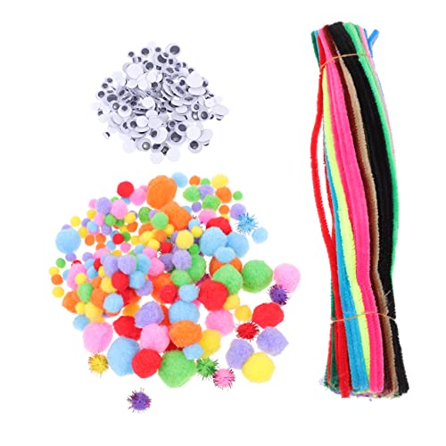 CORHAD 1 Set DIY Material Kit Wackelaugen Spielzeugset Kinder DIY Kit Buntes Handgemachtes DIY Zubehör Wackelaugen Kit Plüschstäbchen Spielzeug DIY Zubehör Chenille Stiele Kit von CORHAD