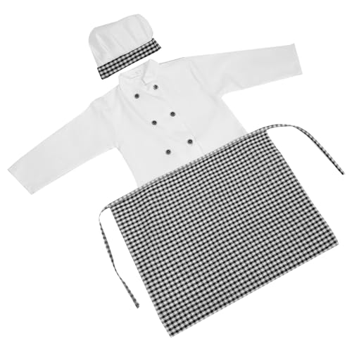 CORHAD 1 Set Kinderkochuniform Küche Kochschürze Kinderkochkleidung Kinderkochkostüm Kinderkochkostüm Kochoutfit Kinderkoch Kochmantel Kostüm Kleidung Kinderkleidung von CORHAD