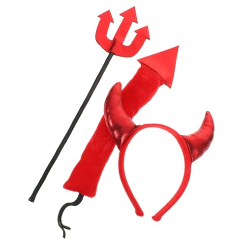 CORHAD 1 Set Kunststoff Teufel Kostüm Teufel Hörner Stirnband Tuch Hörner Stirnband Für Cosplay Stirnband Rot von CORHAD