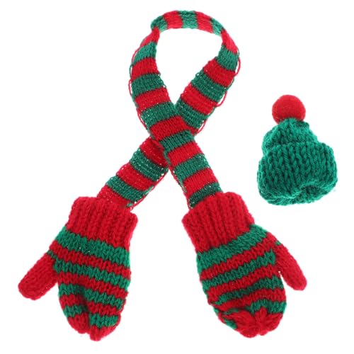 CORHAD 1 Set Mini Strickhut Mini Schal Set Miniaturzubehör Weihnachtsminiaturen Für Handwerk von CORHAD