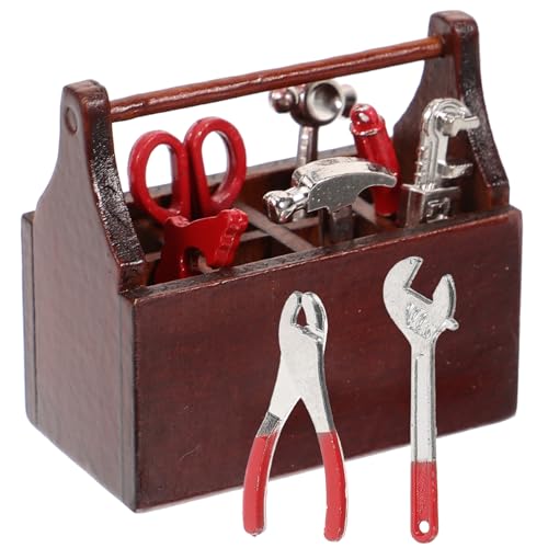 CORHAD 1 Set Mini Werkzeug Spielzeug Mini Miniaturen Pretend Tool Box Dekoration von CORHAD