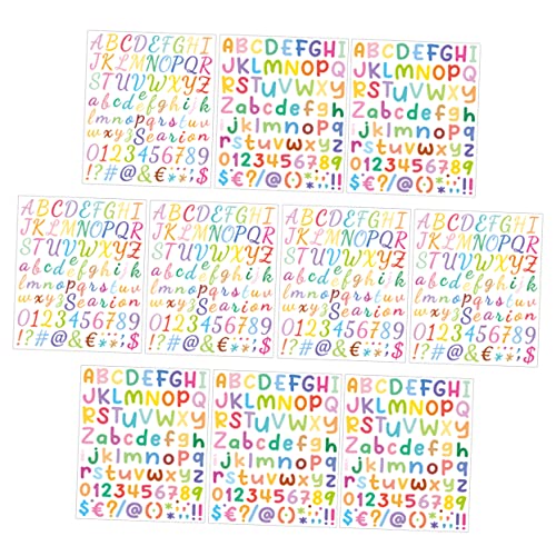 CORHAD 10 Blätter Bunte Buchstabenaufkleber Briefe ans Schwarzes Brett Briefbrett Zeichen Aufkleber für farbige Buchstabenaufkleber Alphabet-Aufkleber Vinyl Vinyl selbst kleber Colorful von CORHAD