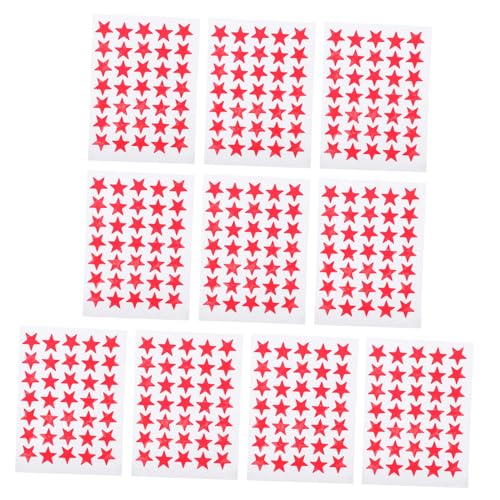 CORHAD 10 Blatt Teiliges Rote Stern Aufkleber Selbstklebend Sicher mit Glatten Kanten Vielseitige Belohnungssticker für Schule Zuhause und Büro Leicht und Platzsparend CORHAD 10 Blatt Teiliges Rote Stern Aufkleber Selbstklebend Sicher mit Glatten Kanten Vielseitige Belohnungssticker für Schule Zuhause und Büro Leicht und Platzsparend von CORHAD