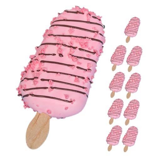 CORHAD 10 STK Gefälschtes Essen Modelle Fake-Food-EIS Am Stiel Eiscreme-Modell-dekor Eiscreme-Display-Modell Künstliches EIS Am Stiel Fotografie-Requisiten Realistisches EIS PVC Rosa von CORHAD