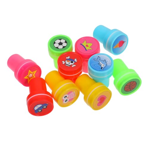 CORHAD 10-Teiliges Set Kinderstempel Stempel für Siegelstempel Briefmarkenspielzeug Stempelspielzeug Kleiner Stempel runde Stempel dekorativer Stempel Party-Stempel- PVC von CORHAD