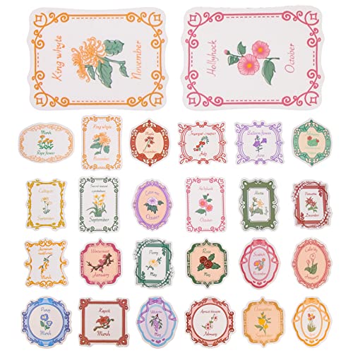 CORHAD 100st Pflanzen-Doodle-Aufkleber Blumenaufkleber Für Scrapbooking Blumendekoration Alte Aufkleber PVC-Aufkleber Kofferaufkleber Selber Machen Botanische Aufkleber Retro-dekor Papier von CORHAD