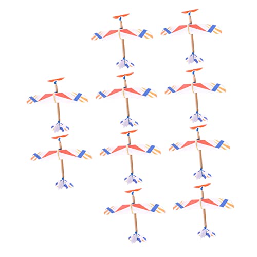 CORHAD 10st Flugzeugmodell Selber Bauen Flugzeugwerfer Spielzeug Hubschrauberspielzeug Für Kinder Modell Eines Segelflugzeugs Massenspielzeug Für Kinder Flugzeugspielzeug Werfen Holz von CORHAD