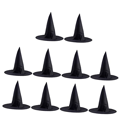 CORHAD 10st Zaubererhut Hexenhüte Für Frauen Hexenkostüm Für Damen Halloween-hexenkostüm Schwarze Hexenhüte Vampirhut Hexenhutbaum Frauen Hexenhüte Schwarze Partyhüte Feenhut Stoff Black von CORHAD