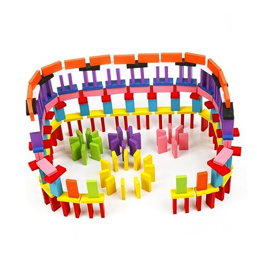 CORHAD 120St Holzbausteine dekompressionsspielzeug für Erwachsene Toy for Adults Stressabbauendes Kinderspielzeug Domino-Bausteine Bambus Colorful von CORHAD