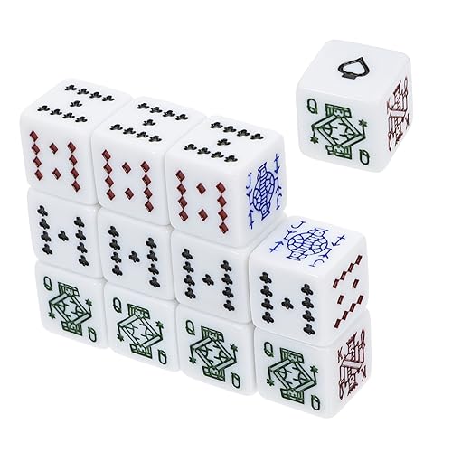 CORHAD 12St Poker Würfel Pokerwürfel aus Acryl Spielzubehör Spiele Tasse Pokerwürfel verschleißfeste Pokerchips Gaming Stuff spielchips Spielbedarf dice Set spielwürfel Jetons Würfelspiel von CORHAD