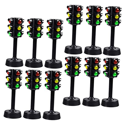 CORHAD Verkehrszeichen Spielzeug Set 12Pcs Ampel Spielzeug für Kinder Spielen Ampeln Spielzeug Realistische Signal von CORHAD