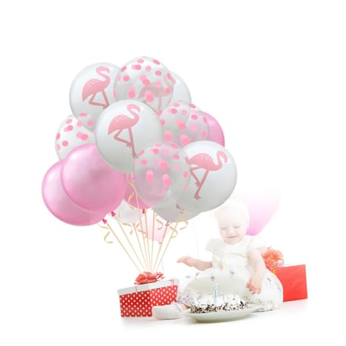 CORHAD 15 Teiliges Hawaii Party Ballon Set 12 Zoll Flamingo Luftballons Rosa Mit Punkten Perfekte Dekoration Für Geburtstagsfeiern Hochzeiten Und Babypartys von CORHAD