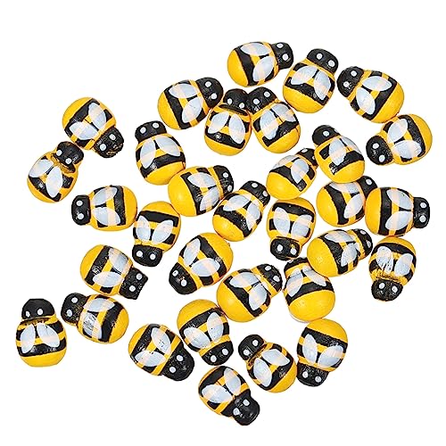 CORHAD 150 Stück Bienen-mikrolandschaftsdekoration Gelbe Mini-Ornament Mini-Sticker Für Kinder Gelbe Figur Kinder Dekor Mini-Bienen-Ornament Landschaftsornament Korb Holz Yellow von CORHAD