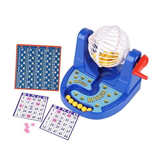 CORHAD 1Stk Bingo-Spiel für Kinder Interaktive Eltern-Kind-Spiele Bingo-Tablett Bingo-Maschinenkäfig Bingo-Spielball Spielzeug für Kinder kinderspielzeug Toys Bingo-Spielautomat Blue von CORHAD