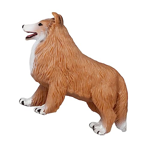 CORHAD 1Stk Hundeschmuck für Miniatur-Haustierfiguren Haustier Hund Dekoration Rough Collie Hundeskulptur stehende braune Haustiere Ornament Zimmerverzierung Haustier Hund Modell von CORHAD