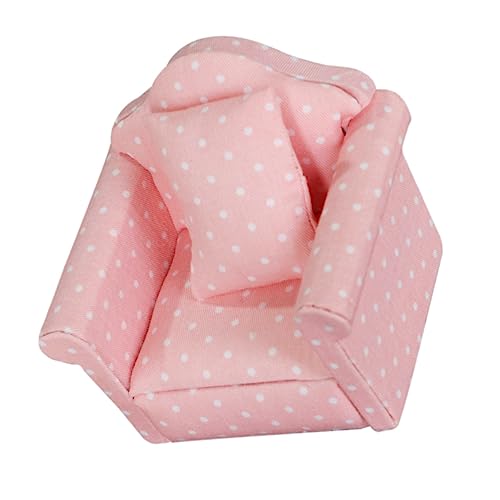 CORHAD 1Stk Mini-Sofa Kinder deko holzmöbel Sofa pink Dollhouse Furniture Puppenhaus-Dekoration Rosa Sofa Miniaturmöbel rosa möbel Spielzeug Spielhauszubehör Desktop-Ornament Stoff von CORHAD