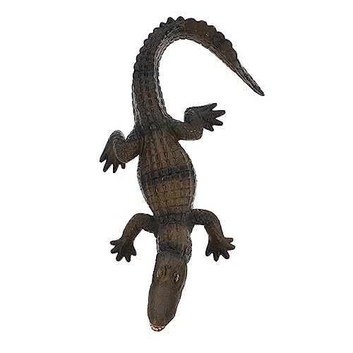 CORHAD 1stk Simuliertes Krokodilmodell Krabbelspielzeug Autospielzeug Für Kinder Alligator Künstliches Reptilienmodell Dschungeltierfiguren Lernspielzeug Für Kinder Tierwelt Black PVC von CORHAD