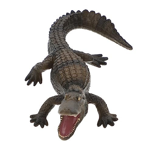 CORHAD 2 STK Simuliertes Krokodilmodell Alligator Ornament Autospielzeug Tierwelt tierfiguren für Kinder Spielzeug ab 1 Jahr Junge lernspielzeug Tiermodell Früherziehung Prop PVC Black von CORHAD