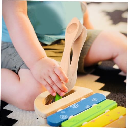 CORHAD 2 STÜCK Teiliges Holz Musikinstrument Percussion Löffel Leicht Handlich Glatte Oberfläche Sicher Kindergarten Bühnenperformance CORHAD 2 STÜCK Teiliges Holz Musikinstrument Percussion Löffel Leicht Handlich Glatte Oberfläche Sicher Kindergarten Bühnenperformance von CORHAD