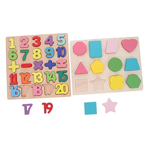 CORHAD 2 Sätze Dreidimensionales Puzzle Formensortierset für Kleinkinder geometrisches sortierspielzeug Kinder entwicklung kindliche entwicklung pädagogisches Formpuzzlespielzeug hölzern von CORHAD