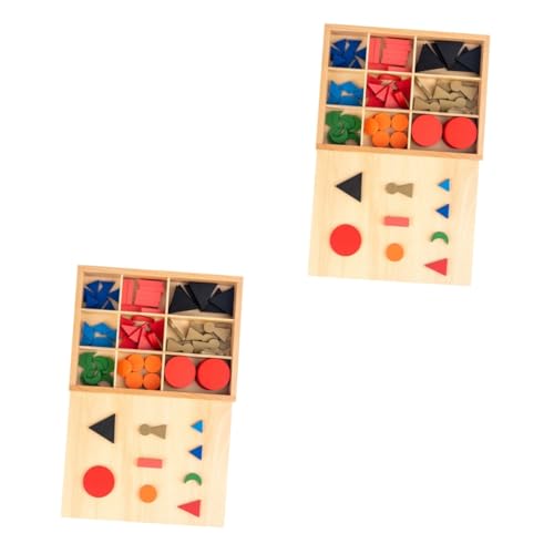 CORHAD 2 Sätze Montessori Lehrmittel Kinder Puzzle rätselbuch Kinder Kreatives Spielzeug -Sprachsymbol Lernspielzeug für Kinder Frühpädagogisches Spielzeug Form-Lernspielzeug hölzern von CORHAD