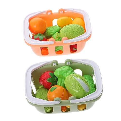 CORHAD 2 Sets Mini Einkaufs Körbe Für Mit Obst Und Gemü Handliche Einkaufskörbe Für Rollenspiele Puppenhaus Zubehör 22 Teile Und von CORHAD