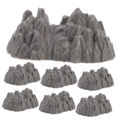 CORHAD 20St Rockspielzeug Landschaftsdekor Simulierter Bergdekor Simulationssteingartenmodell Bergverzierung Steingarten-Miniornament Home-Desktop- Heimdekoration Plastik Dark Grey von CORHAD