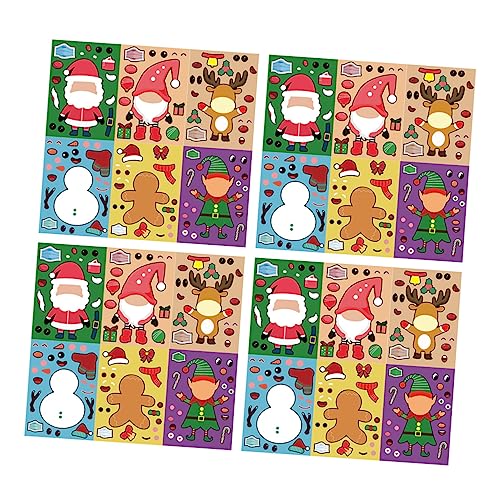 CORHAD 24 Blätter Weihnachtsaufkleber Kinder spielset Weihnachts-Bastelaufkleber bastelsets für Kinder Weihnachten weihnachtsbastelsets für Kinder DIY-Aufkleber Sticker-Spielzeug Papier von CORHAD