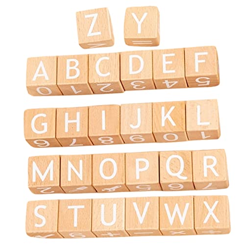 CORHAD 26st Alphabetblöcke Alphabet-Spielzeug Zahlenspielzeug Lernspielzeug Kinder Holziges Spielzeug Spielzeuge Englische Buchstaben Spielzeug Große Bausteine Lernblock Khaki Hölzern von CORHAD