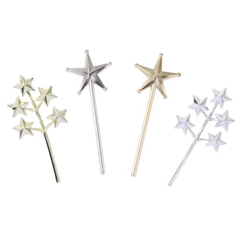 CORHAD 26st Pentagramm-Ornament Kuchen Verzieren Festliche Tortenaufsätze Weihnachtssterndekorationen Weihnachtsparty-Dessert-Auswahl Dessert Topper Backen Star-Cupcake-Picks Plastik von CORHAD