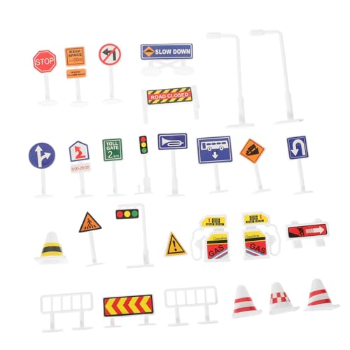 CORHAD 28 Stück Teiliges Spielset aus Robustem Kunststoff Realistische Straßenschilder für Verkehrssicherheit Pädagogisches Rollenspiel für Sandkastenspiele und Lernaktivitäten CORHAD 28 Stück Teiliges Spielset aus Robustem Kunststoff Realistische Straßenschilder für Verkehrssicherheit Pädagogisches Rollenspiel für Sandkastenspiele und Lernaktivitäten von CORHAD